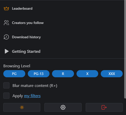 Civitai Mobile Content Classification System Content Levels view