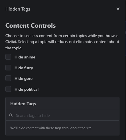 Content Classification System - Content Controls - Hidden Tags